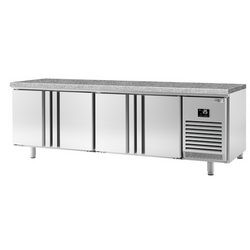 Bakkerij koelwerkbank PREMIUM PLUS - 2752x800mm - 4 deuren & granieten werkblad