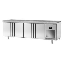 Mesa refrigerada para panaderia PREMIUM PLUS - 2752x800mm - con 4 puertas y encimera de granito