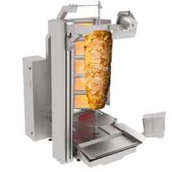 Gas Automatic Doner Kebab Grill - 10 Burner - up to 150kg - 26.6kW - with Auto‑Slicer - incl. 1 skewer & drip tray