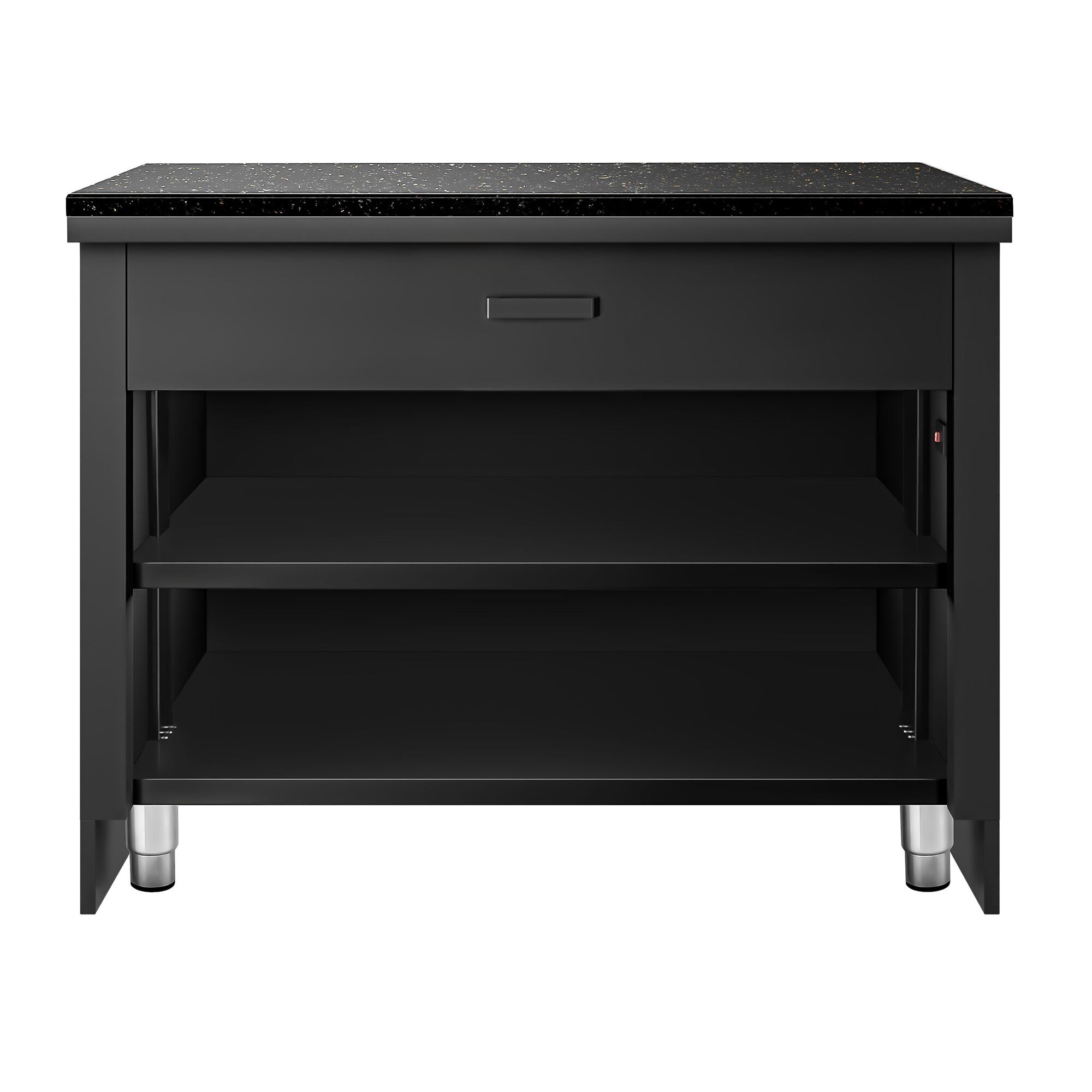 Table de caisse TORONTO – 900 mm – façade Noire – plan de travail en granit Noir