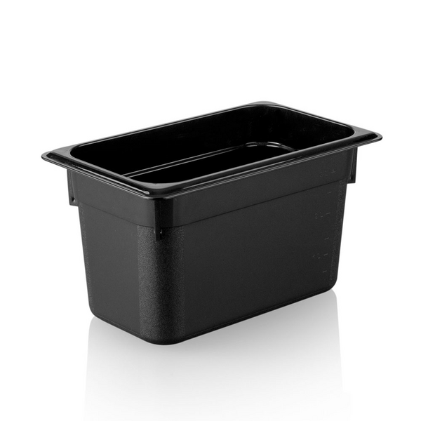 Recipiente GN de policarbonato 1/3 - negro - profundidad de 150 mm