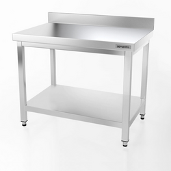Worktable Stainless steel PREMIUM - 1000x600mm - with undershelf & upstand