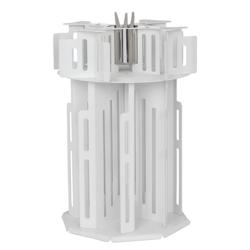 Cup & Saucer Dispenser - rotating - White - Stainless Steel