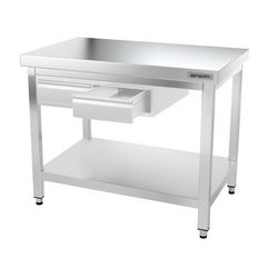 Worktable PREMIUM stainless steel - 1000x600mm - with undershelf & bracing