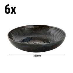 (6 pcs) METALLIC - Assiette creuse coupe - Porcelaine - Ø260mm - Vert