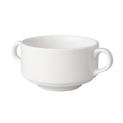 (6 buc) BUDGETLINE - Bol supă cu mâner Mammoet - 300 ml - Alb
