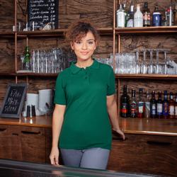 KARLOWSKY | Arbetskläder för kvinnor Pikétröja Basic - Skogsgrön - Storlek: 3XL