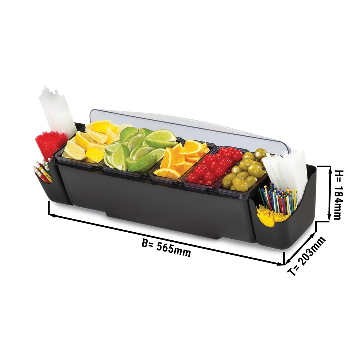 Boîte à condiments - 6 petits bols à garniture - 3,3L - avec couvercle