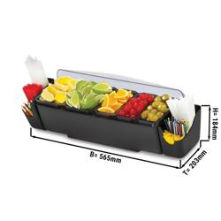 Commercial Bar Condiment Holder - 6 small compartments - 3.3L - with lid