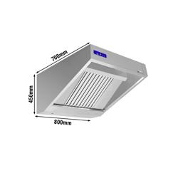 Hotte murale avec moteur – 800 mm – avec régulateur, filtre et lampe
