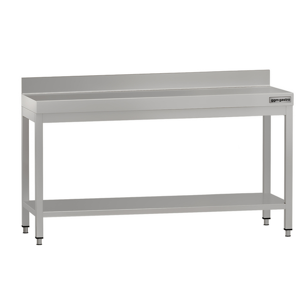 Paslanmaz Çelik Çalışma Tezgahı  ECO -1800x700mm -  Alt Raflı, Sırtlı