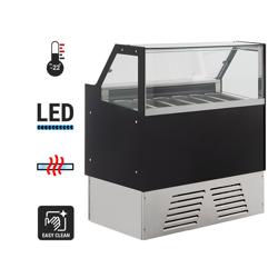 Lada na lody EMMA - 1190 mm - konwekcyjna - na 6 pojemników 5 L lub 4 pojemniki 7 L - Czarna