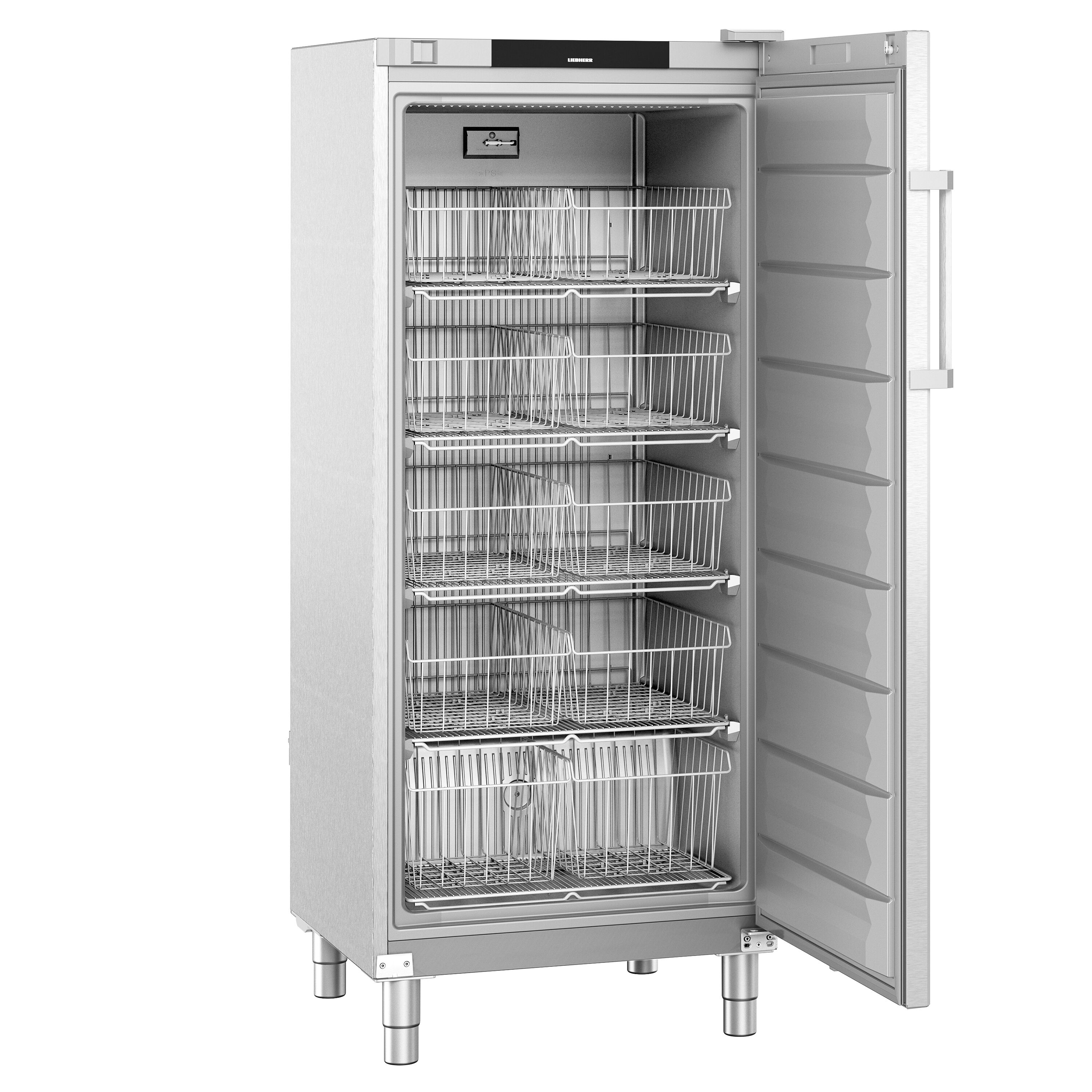 LIEBHERR | Congélateur en inox PERFECTION – 499 litres – Intérieur en plastique & 10 paniers de rangement – avec 1 porte