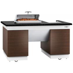 Mesa de preparación refrigerada DUBLÍN - 1600mm - encimera de granito negro