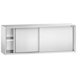 Armario de pared de acero Inox. PREMIUM - 2,0 m - 0,65 m de alto - con puerta corredera
