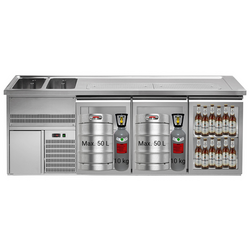 Pivski štand Premium PLUS - 2500x700 mm - 3 staklena vrata 