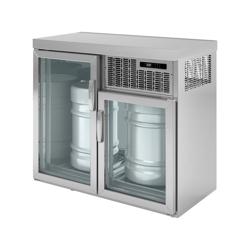 Răcitor de bere profesional (pentru butoi) - 2x50 L - 1100x600 mm - cu 2 uși din sticlă