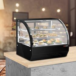 Tabletop refrigerated display case - 105 Litres - 700mm -  with 2 glass shelves - round - black
