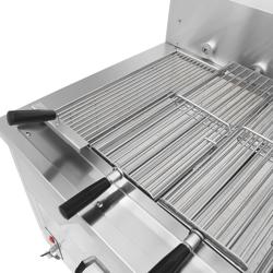 Grill węglowy / opiekacz do kurczaka - 1800 mm - z 8 szpikulcami 
