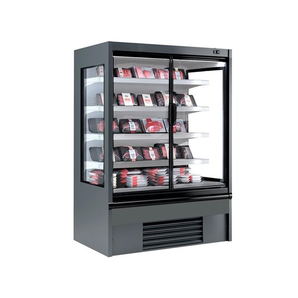 Murale Refrigerato Professionale - 1018mm - 341l - +2°/+4°C - con 1 porta a battente in vetrocamera & 4 ripiani - Antracite (RAL7016)