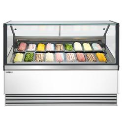 Dondurma Tezgahı THEO- 1730mm- Havalandırmalı - 18x5 Litre Dondurma Kabı için- Beyaz