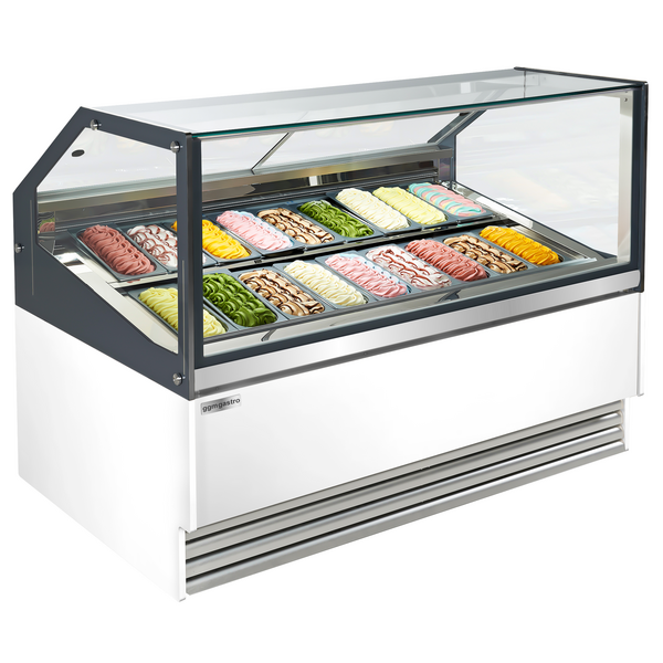 Dondurma Tezgahı THEO- 1730mm- Havalandırmalı - 18x5 Litre Dondurma Kabı için- Beyaz