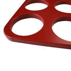 مكبس كرات اللحم/ الهمبرغر - لعدد 1 أحجام - بلاستيك - متوسط - Ø 100 mm - 8 فتحات - 125 g - أحمر