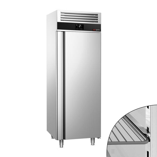 Koelkast RVS PREMIUM - GN 2/1 - 700mm - 700liter - tot +8°C - met 1 deur - geforceerde koeling, automatische ontdooiing & LED‑verlichting