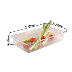 (6 pièces) Bacs GN 1/1 en polycarbonate – transparents – Hauteur : 150 mm