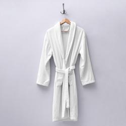 (12 unid) Roupão de banho com gola xale PROFISSIONAL - mistura 60% algodão/40% poliéster - Tamanho XXL - Branco