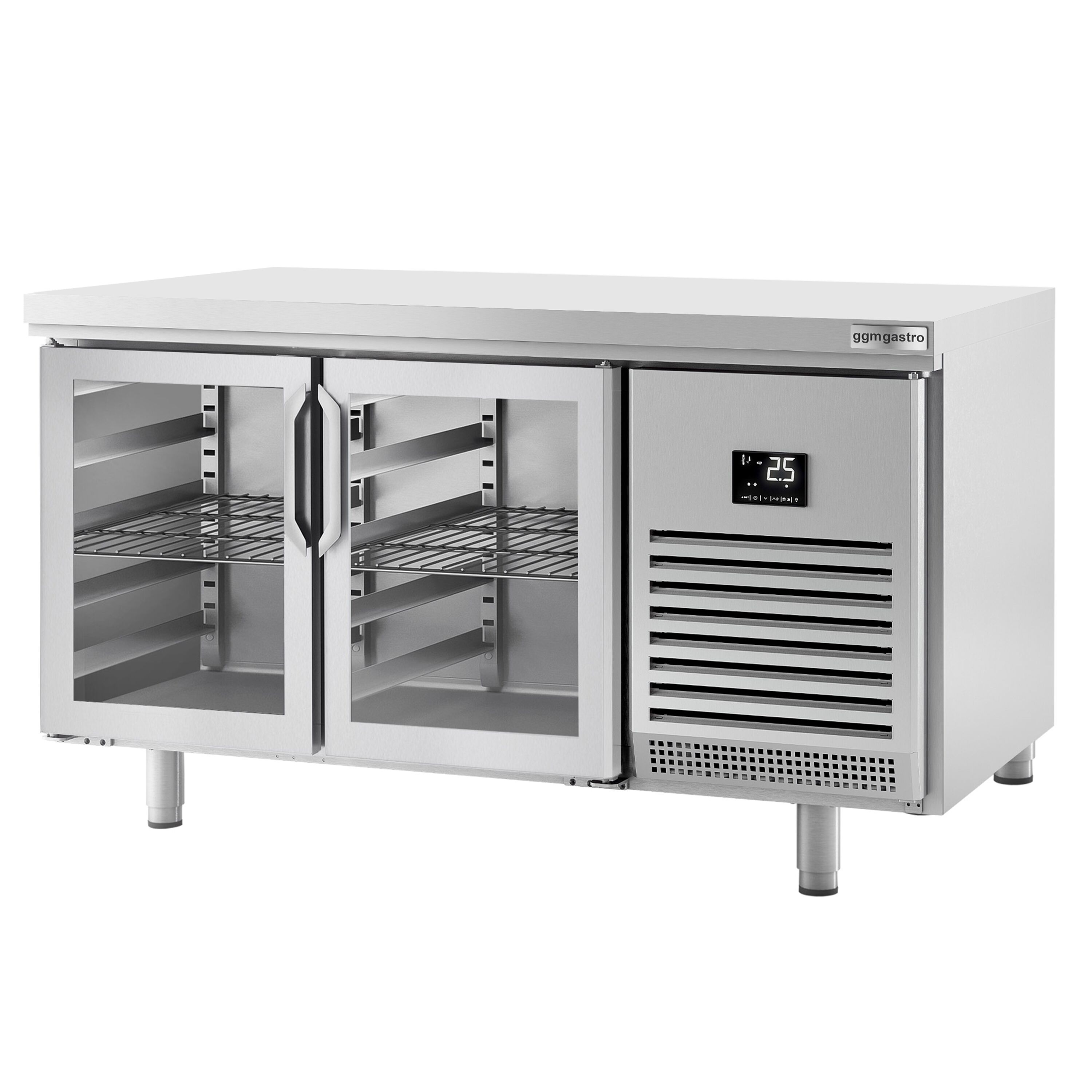 Table réfrigérée PREMIUM PLUS - 1618x800 mm - avec 2 portes vitrées