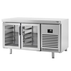 Koelwerkbank PREMIUM PLUS - 1618x800mm - 420 liter - met 2 glazen deur(en)