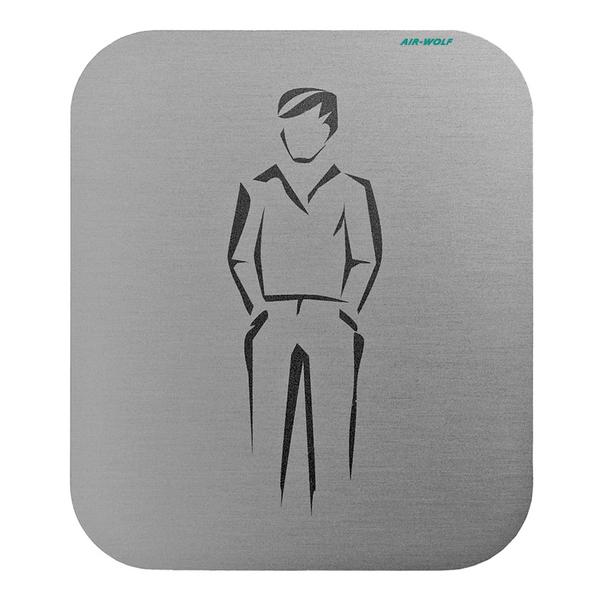 AIR-WOLF | Plaque de porte "Hommes" - autocollante - inox