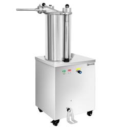 Hydraulische worstenvuller - op wielen - verticaal - 20l - 1,5kW - RVS - incl. voetpedaal & 3 vulbuizen