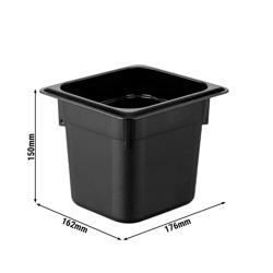 Polikarbonát edény GN 1/6 - fekete - 150 mm magasság