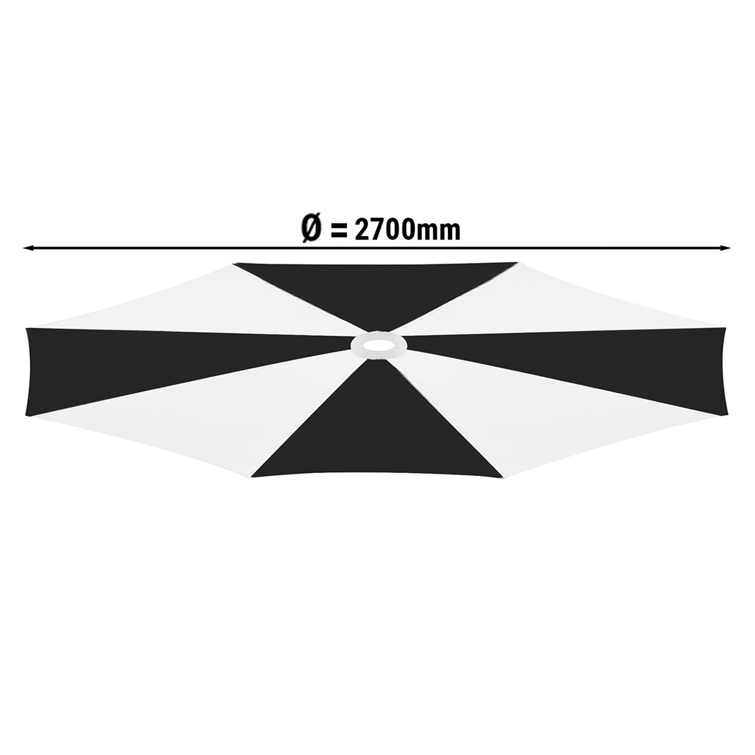 Toile – pour parasol – Ø 270 cm – sans éclairage LED