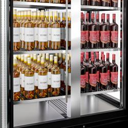 Commercial Panoramic Wine Fridge PREMIUM – Single-Zone Wine Cooler – 128 Bottles – 4–14 °C