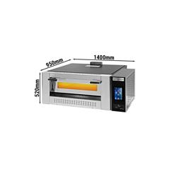 Forno de pizza A GÁS - de câmara única - 9x Ø30cm - 230V - Touch - Base em pedra refratária - até 400°C