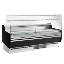 Vitrină frigorifică pătrată - 1935x953 mm - 213 L - culoare negru/ alb - geam frontal drept - cu 1 raft