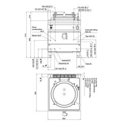 Plynový Tlakový varný kotel - 100 l - 20,9 kW - Nepřímý ohřev - s připojením vody