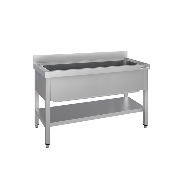 Stół zlewozmywakowy do mycia garnków ECO - 1400x600mm - z dolną półką & 1 zlewem