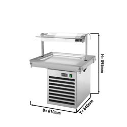 Vitrină frigorifică pentru ingrediente - 810 mm - +2/+8 °C - 2x GN 1/1 - 350 W - cu geam de protecție