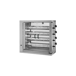 Kycklinggrill - Gas - 21kW - med 4 spett för 24 kycklingar