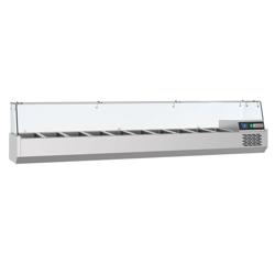 Vetrina Refrigerata Porta Ingredienti / Vetrina Gastronorm PREMIUM - 2150x390mm - 10x GN 1/3 - vetri dritti