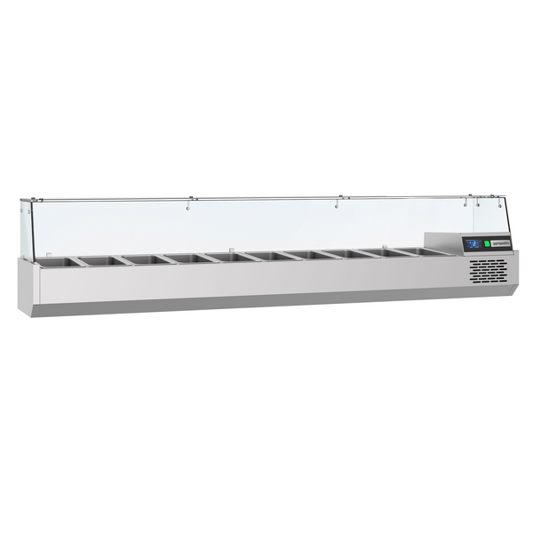  LED Işıklı Soğutmalı Vitrin  PREMIUM- 2150x390mm - 10x GN 1/3