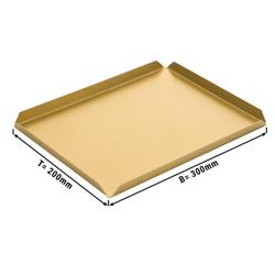(5 Stück) Konditorei- & Präsentationsplatte - Aluminium - 300x200x10mm - Champagner