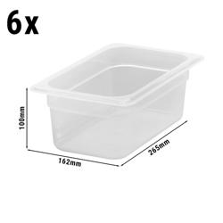 (6 pezzi) CAMBRO | Contenitore GN 1/4 in polipropilene - semi-trasparente - Altezza: 100 mm