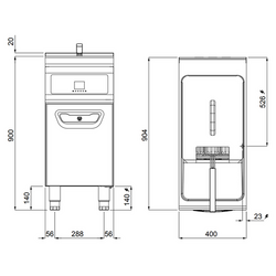 Friteuză electrică 22 litri - cu sistem de filtrare a uleiului