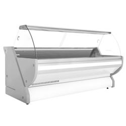 Kühl-/ Fleischtheke - 3000mm - Weiß - mit Fleischlicht & beleuchteter Frontblende