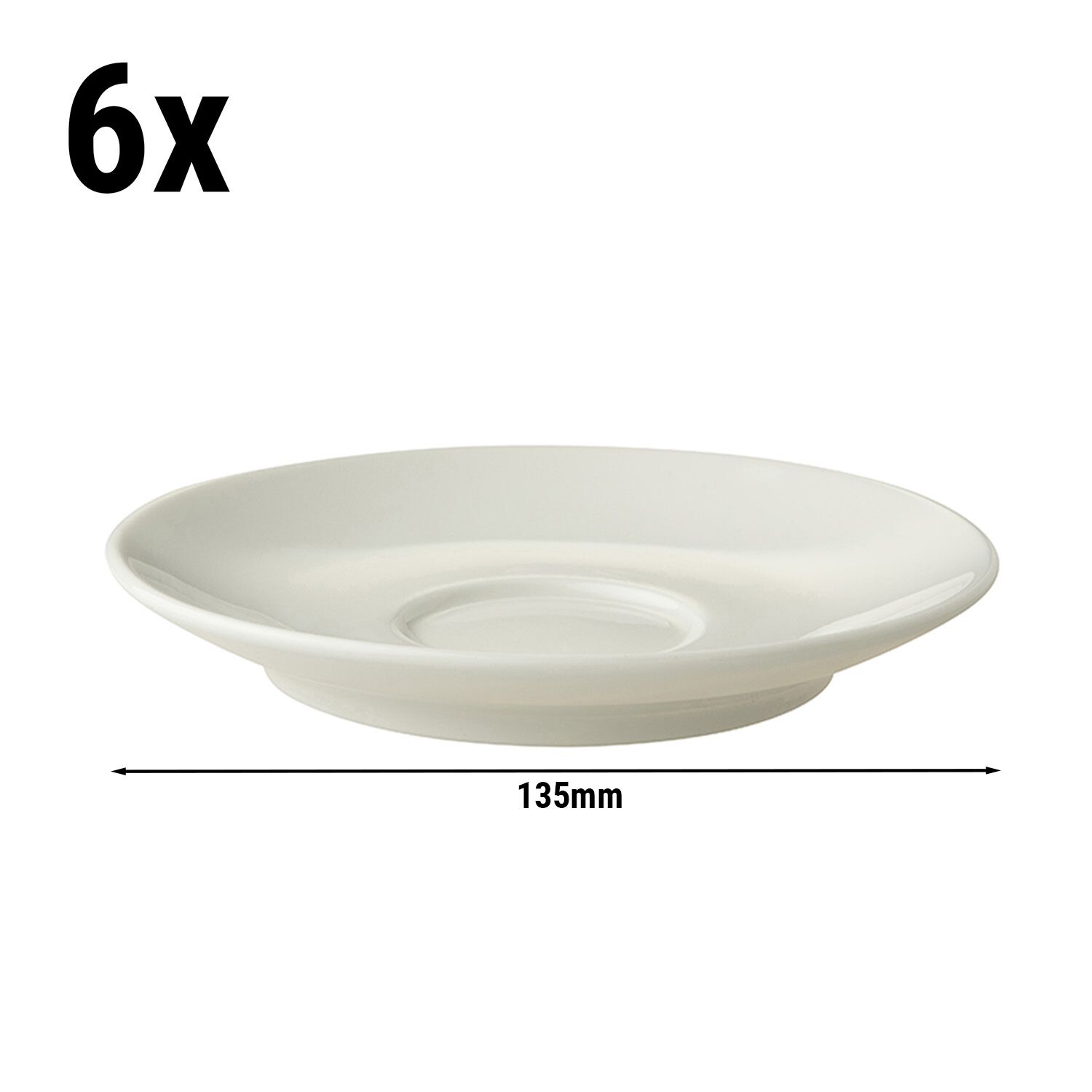 (6 pcs) BART - Soucoupe à café - Ø135mm - Ivoire